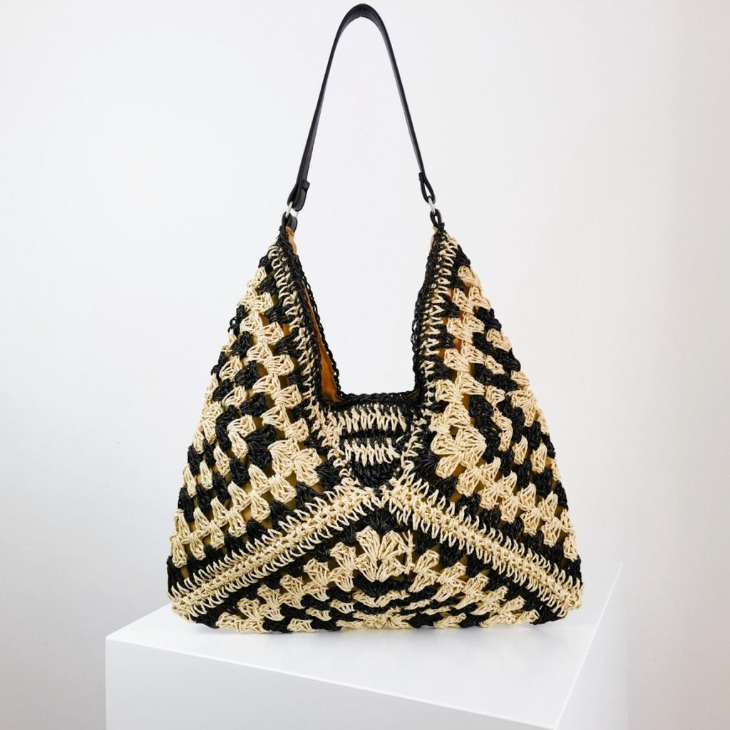 Breezy Elegance: New Rattan Straw Woven Tote Bag